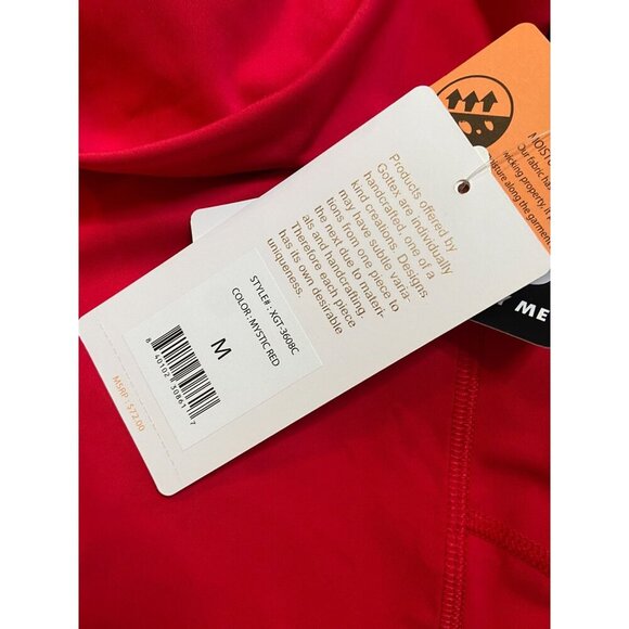 X by Gottex Peach Skin High RIse Capri Slimming Leggings Red Size M - Picture 8 of 9